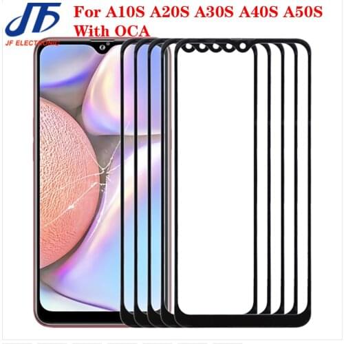 10Pcs/Lot For Samsung Galaxy A10S A20S A30S A40S A50S A70S Touch Screen Front Glass Panel LCD Outer Lens Front Glass With OCA