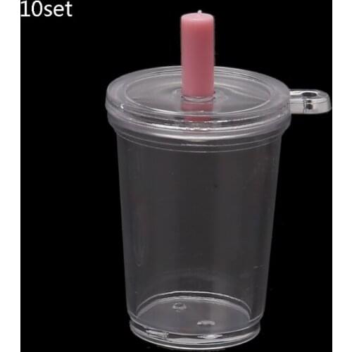 10Pcs Mini Frappuccino Cup Coffee Cup Dollhouse Miniature Simulation Plastic Cake Ice Cream Cups Keychain Jewelry Making