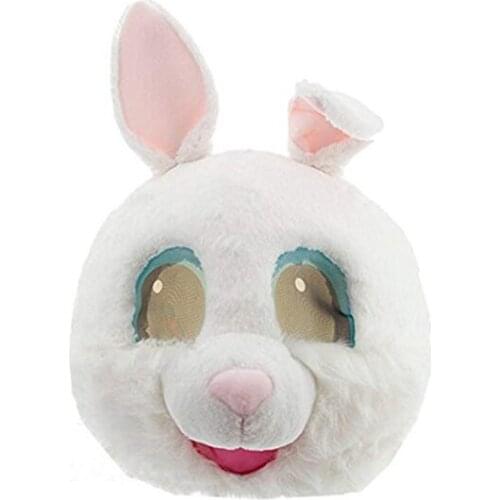 Hot Sale Easter Fold Ear Rabbit Head Mascot Headgear Cartoon Bunny Cosplay Halloween Dress Up Party Mask Mascot Accessore