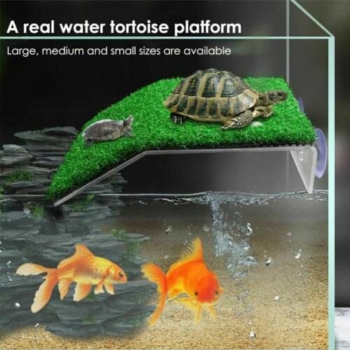 Aquarium Turtle Warming Platform Acrylic Brazil Turtle Sunbathing Climbing Ladder Moss Fish Tank Landscaping Floating Platform