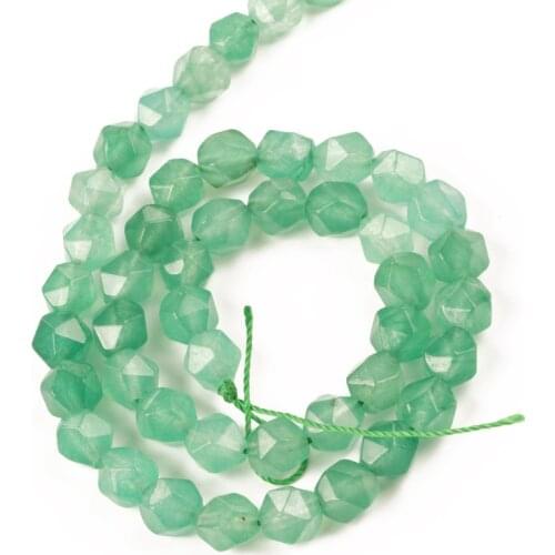 Bulk Wholesale 8mm Natural Beads Stone Faceted Green Aventurine Natural Stone Beads Needlework for Jewelry Making DIY Bracelet