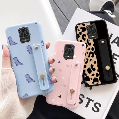 For Xiaomi Redmi Note 9 Pro Case Soft TPU Bumper For Xiomi Redmi Note 9pro Max Note9 9s Wrist Strap Phone Holder Back Cover Capa