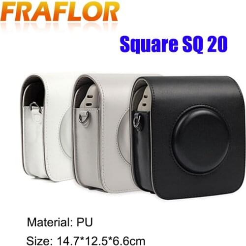 Camera Bag Case PU Leather with Adjustable Shoulder Strap Pouch Protection for Fujifilm Instax Polaroid Camera Fuji Square SQ20