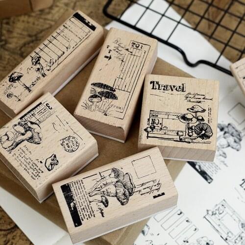 Wooden Travel Stamps Planning Rubber Wood Stamp Craft Label Kids Seal for DIY Scrapbooking card making tool Album decoration