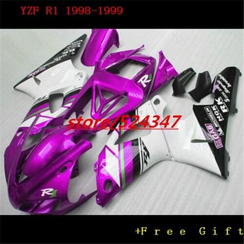 Hey-Lowest price fairings set for 1998 1999 R1 white purple black body kits YZF-R1 98 99 fairing kit for Yamaha