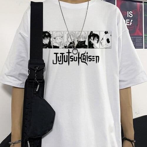 Harajuku goth Anime tshirt Jujutsu Kaisen Yuji Itadori Printed Unisex Short Sleeve t shirt Casual T-shirt Male Streetwear Tops
