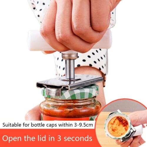 1pc Adjustable Stainless Steel Manual Easy Can Jar Opener Adjustable Cap Lid Openers Tool Kitchen Gadgets Can Tin Openers Bottle