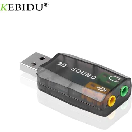 Kebidu External USB Sound Card Usb To 3.5mm Mic Headphone Jack Stereo 3D Headset Audio Adapter Speaker Interface For Laptop PC