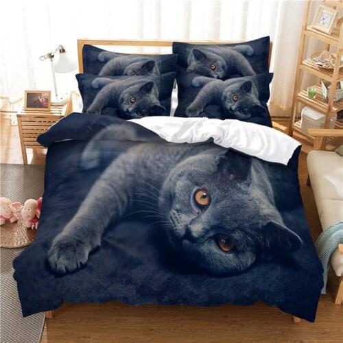 Black Cat Dog Bedding Set 3d Digital Printing Luxury Duvet Cover Set Bed Linen Cute Aniaml Bedclothes Fashion Home Textiles