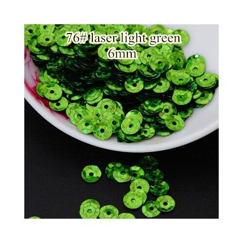 Laser Bright 50g 6mm Cup Round Sequins Laser Sequins Paillettes Sewing Sequins Decoration 76# Laser Light Green Confetti