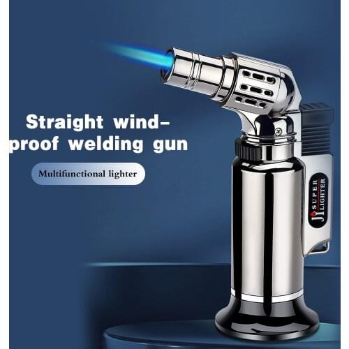 Metal Windproof Turbo Gas Lighters Kitchen Cooking Jewelry Welding Cigarettes Lighters Smoking Accessories Gadgets For Men