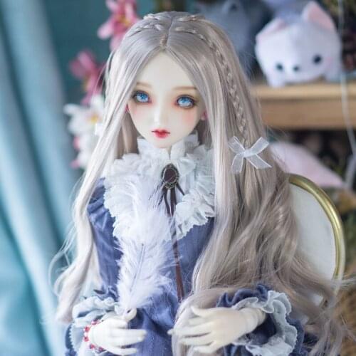 Fashion Girl Wig BJD 1/3 1/4 1/6 Doll Wigs Cute Pigtail Long Wavy Hair High Temperature Fiber Wigs for Dolls Accessories