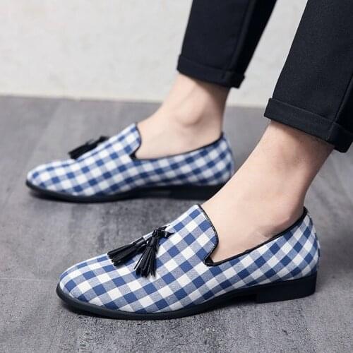 New Arrival Popular Designer Men Tassel Blue Dress Oxford Shoes Moccasins Charm Wedding Prom Gentleman Formal Plus Size 38-46
