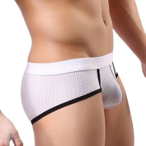 Mens Underwear Briefs Mens Panties Sexy See-through Mesh Male Brief Underpants U Convex Penis Big Pocket Bikini Man Slip Boxers