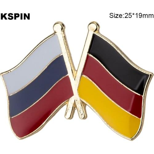 Russia & Germany Friendship Flag Badge Flag Brooch National Flag Lapel Pin International Travel Pins