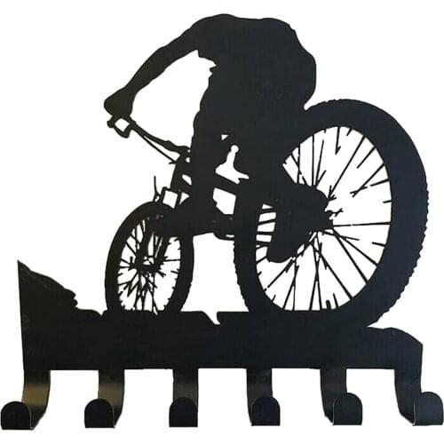 Wall Hanging Holder 6-hooks Punch-free Mountain Bike Bicycle Coat Hook For Hanging Clothes Hat Scarf Key Hanger Rack Current