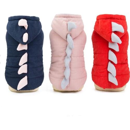 Pet Dog Clothes Attractive Lovely Sweet Blue Red Pink Fashion Dinosaur Pet Dog Coat Hoodie Clothes Puppy Costume Soft Jackets