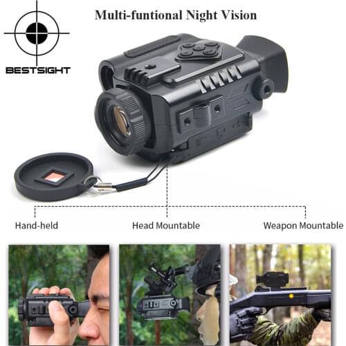 Hunting Night Vision 850NM 200m Range Monocular Telescope Auto IR with Portable Outdoor Monoculars Handheld/Helmet