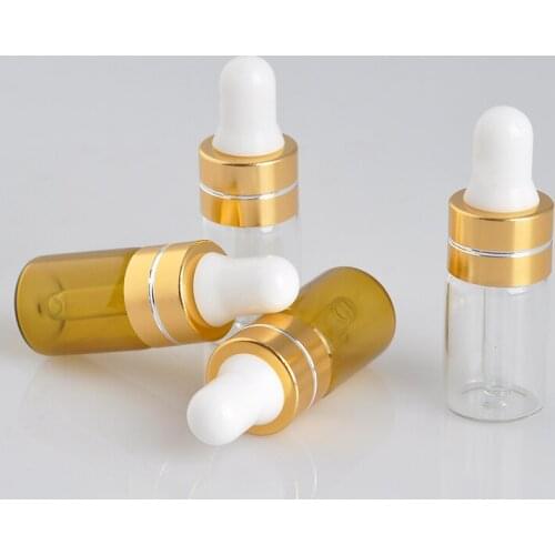 1pc 3ml Movable Portable Empty Glass Dropper Bottles For Essential Transparent Oil Sample For Travel Bottling Random Color
