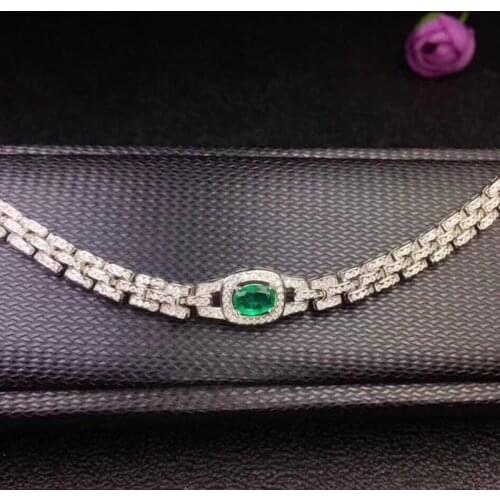 Sale gorgeous charming green emerald gemstone bracelet men women fine jewelry 925 silver exquisite natural gem modern shiny gift