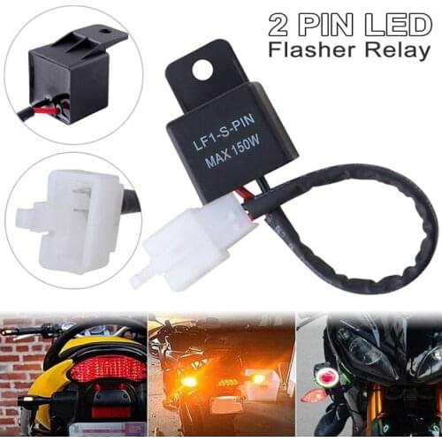 12A 2Pin Electronic LED Flasher Relay With Terminal For Honda for Kawasaki for Yamaha Motorcycle Modification Accessories
