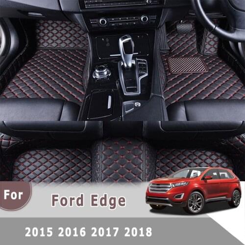 RHD Carpets For Ford Edge 2018 2017 2016 2015 Car Floor Mats Auto Interior Decoration Accessories Leather Waterproof Rugs