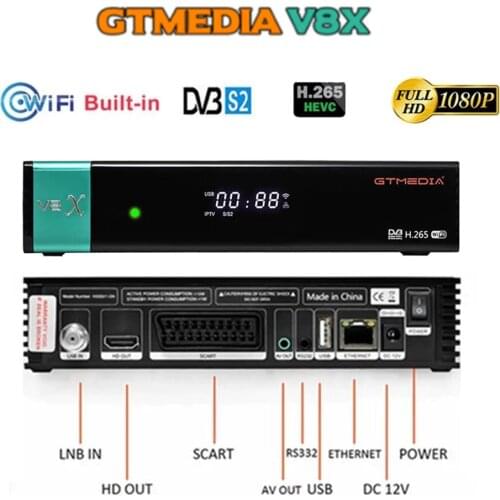 DVB-S2 Gtmedia V8 NOVA satellite tv receiver Full HD 1080P Spain warehouse h.265 GT Media V8 NOVA Built in wifi GTmedia V8 honor
