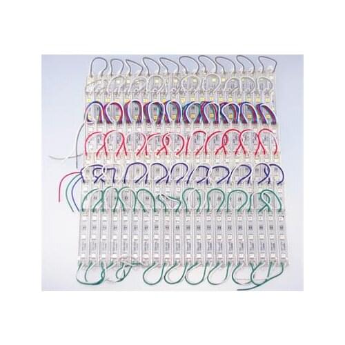 100pcs/Lot Super Bright SMD 5050 Cool White /Warm White/Red/Green/Blue/RGB LED Module strip light SMD 3 LEDS Light Waterproof