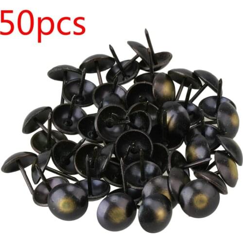 Pack Of 50 16x20mm Vintage Bronzy Upholstery Nails Antique Brass Cat Eye Tacks Studs Pins Furniture Decor