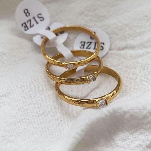 Timeless Wonder Titanium Fancy Zirconia Geo Rings for Women Korean Jewelry Punk Goth Boho Ins Top Party Designer Emo Egirl 6548