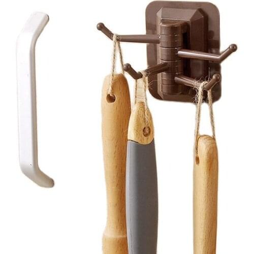 Rotating hanger hook Wall Rack Strong waterproof self-adhesive Towel bathroom Kitchen cleaning supplies Storage Organize Rack