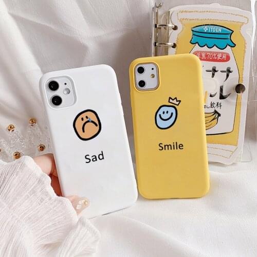 Sad and Smile Camera Protection Phone Cases For iPhone 11 12 Pro Max XR XS Max X 8 7 6S Plus SE2 Matte Shockproof Back Cover