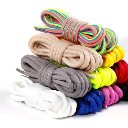 1Pair Classic Casual Multi-Color Round Twisted Long Shoelace For Sneakers Unisex Durable Sports Boots Shoe Laces String 120cm