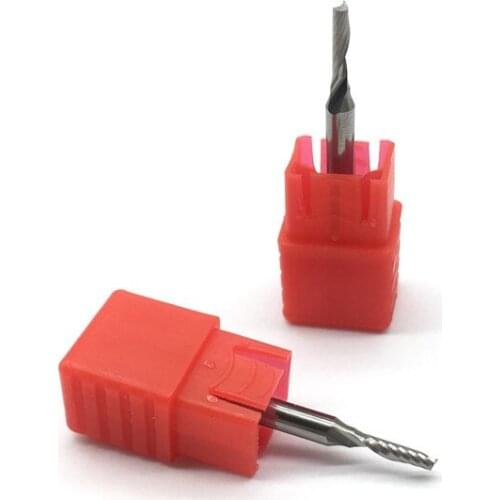 1PC One Flute Spiral 3.175 2mm 8mm long Wood Milling Cutter high quality PVC Carbide Engraving Cutters CNC router bits acrylic