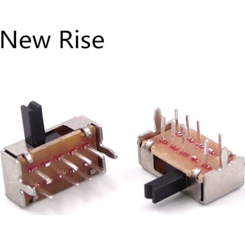 10Pcs SK23D07 8 Pin PCB 3 Position 2P3T DP3T Miniature Slide Switch Side Knob SK23D07VG5 Handle high 5mm