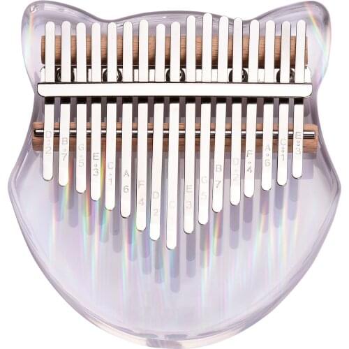 17 Keys Transparent Acrylic Thumb Piano Kalimba with Tuning Hammer Stickers Cleaning Cloth with Learning Book Musical Instrument