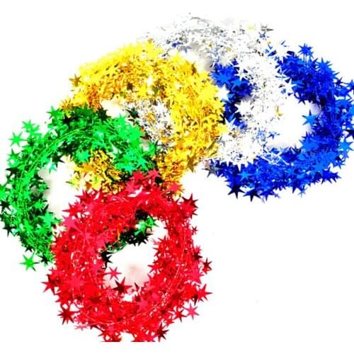 5m Hanging Star Pine Garland Christmas Tree Garland Decor 5 Colors Christmas Decoration Ornament