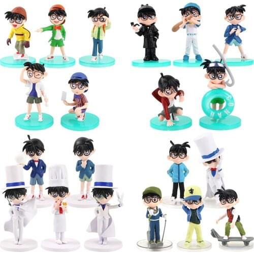 8.5-14cm 5pcs/set Detective Conan Edogawa Konan Richard Moore Kudo Shinichi Kudou Jimmy PVC Model Figure Toys