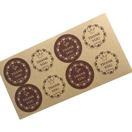 80PCS/lot Retro Little bird Thank You Round Handmade Cake Packaging Sealing Label Sticker Baking DIY Party Gift Box Stickers
