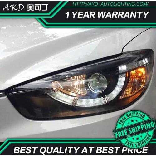 AKD tuning cars Headlight For Mazda CX-5 2013-2016 Headlights LED DRL Running lights Bi-Xenon Beam Fog lights angel eyes