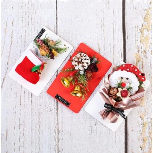 Car Air Freshener Christmas Gift Dried Flower Eternal Flower Gift Bouquet Greeting Card ins Mini Bouquet Car Fragrance Perfume