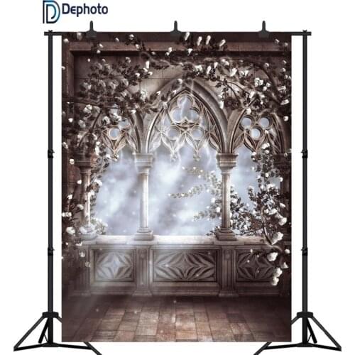DePhoto Fairy tale scene Flower Decor Photography Backgrounds Customized Photographic Backdrops For Photo Studio