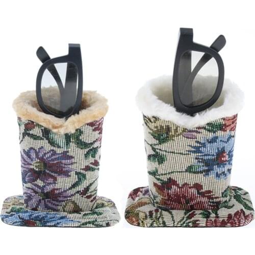 Plush Lining Eyeglass Holder Glasses Stand Case/Eyewear Spectacles Sunglasses Storage for Desk Nightstand Home Office Use