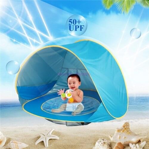 DHL 50pcs Summer Baby Beach Tent UV-protecting Sunshelter with Pool Waterproof Pop Up Awning Tent Children 's Tent