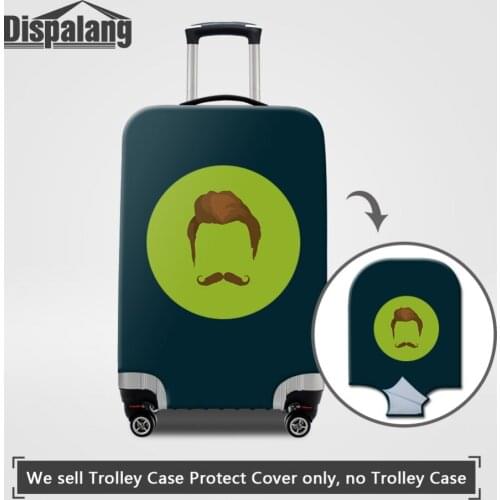 Dispalang Handsome Hairstyle Pattern Elastic Luggage Protective Dust Cover With Zipper Anti-scratch Travel Suitcase Rain Cover