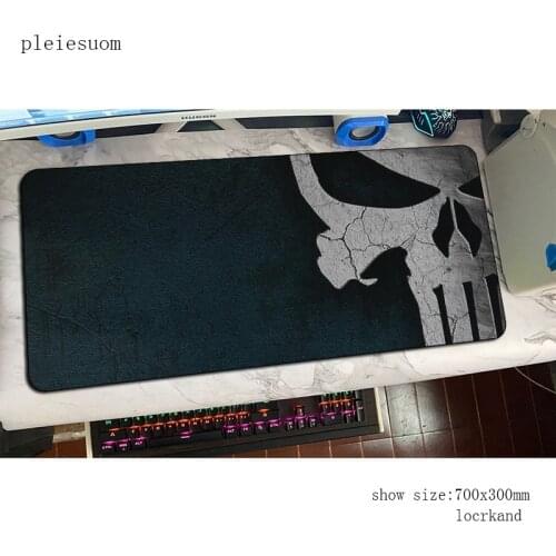 Punisher skull padmouse cute gaming mousepad game 900x400x3mm large mouse pad gamer computer desk 3d mat notbook mousemat pc