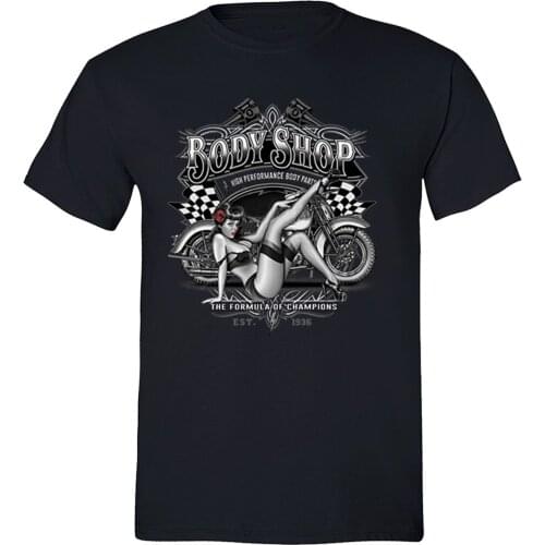 2019 Hot Sale New MenS Body Shop T-shirt Motorcycle Garage Formula Champions Race Route 66 Tshirt Summer Fashion