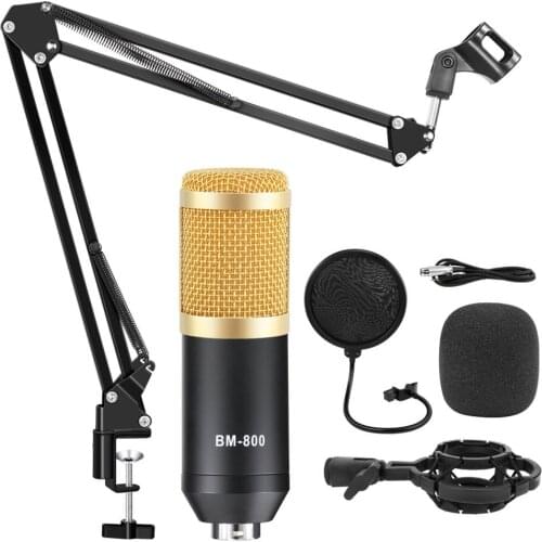 Микрофон BM 800 Professional Condenser Microphone For Computer Studio Recording Kits BM 800 Karaoke Microphone Mic Phantom Power