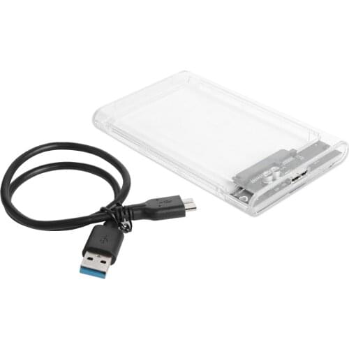 New 2.5 inch Plastic Transparent HDD SSD Case Enclosure Laptop SATA III to USB 3.0 External Hard Drive Box Support 6TB