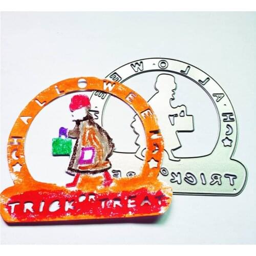 Trick or Treat Carbon Steel Knife Mould Embossing Die Cutting Knife Die DIY Puzzle Halloween Crafts